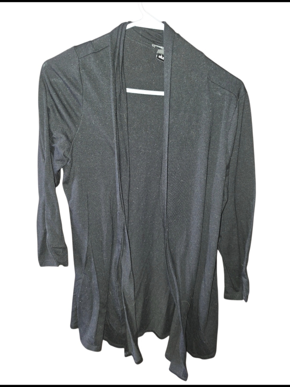4/8/205. AB Studio Black Open-Front Women's Sweater Cardigan
